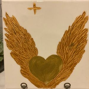 Brand new heart and Angel Wings painting